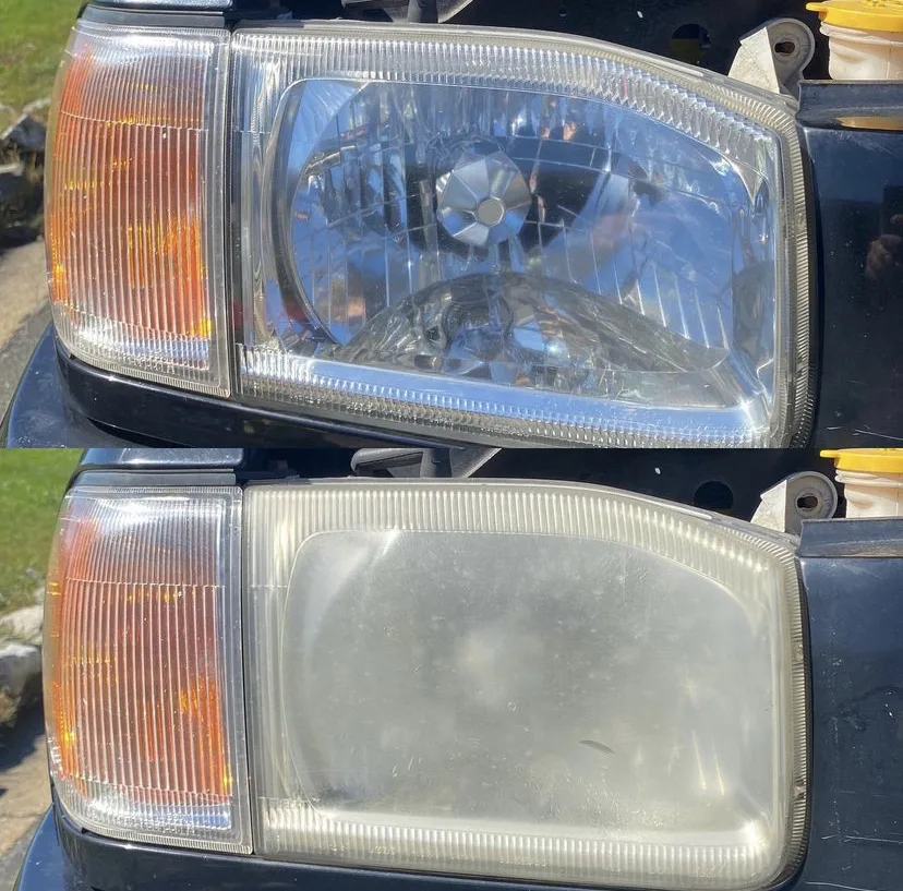 Headlight restoration before and after