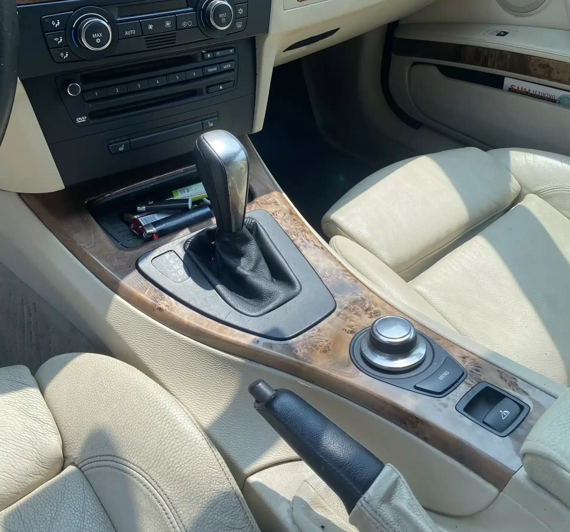 steam cleaning the leather seats and panels in a car removing the built up cigarette residue