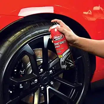 Showing off the tire shine product Black Magic
